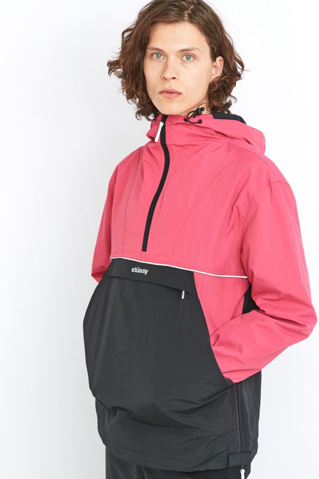 Stussy Pink Reflective Pullover Jacket Urban Outfitters UK