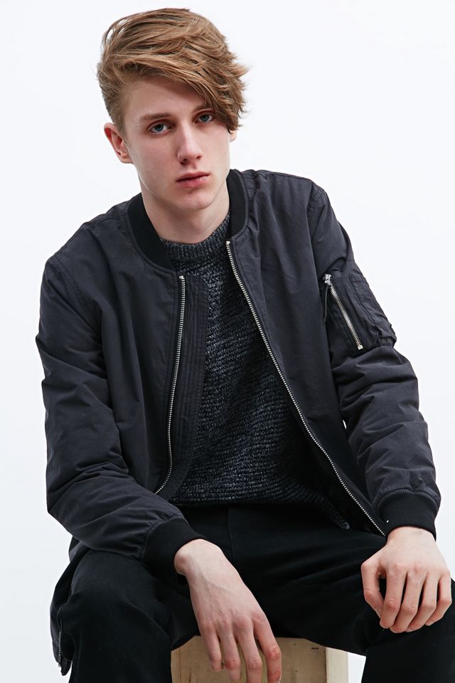 Indigo & Maine Curved Bomber Jacket in Black #1