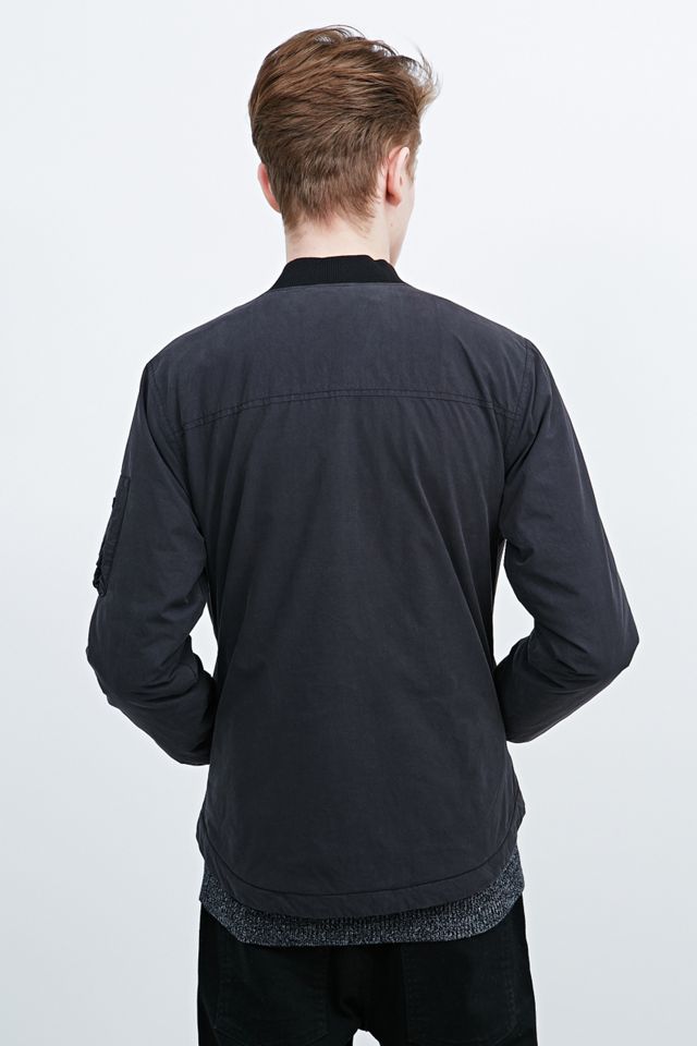 Indigo & Maine Curved Bomber Jacket in Black #3
