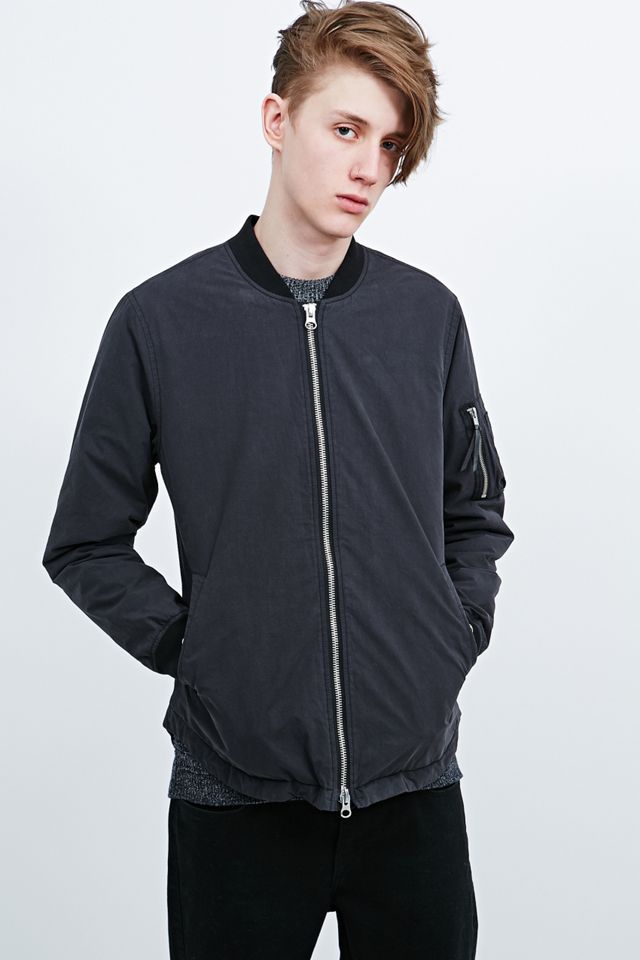 Indigo & Maine Curved Bomber Jacket in Black #5