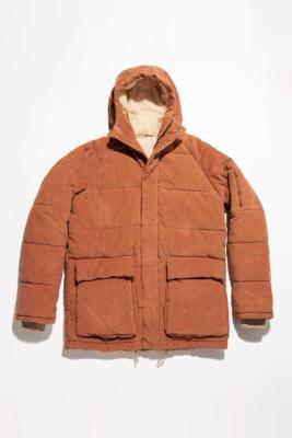 rust corduroy puffer jacket