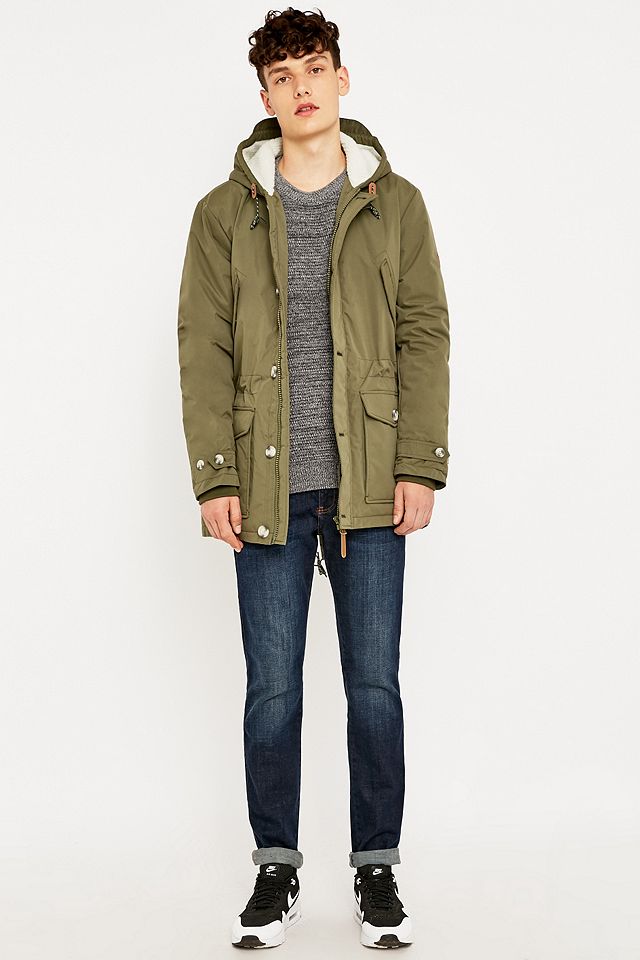 Shore Leave by Urban Outfitters Tyler Shearling Olive Parka | Urban  Outfitters UK