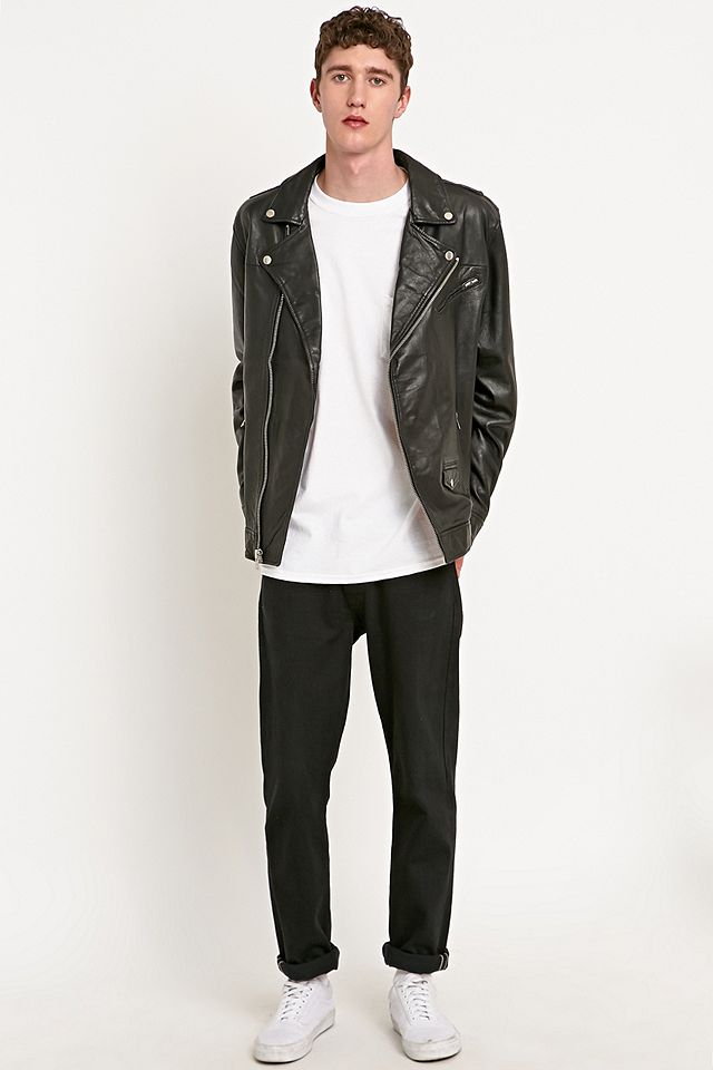 statistieken jury Ontleden Obey Generation Leather Jacket in Black | Urban Outfitters UK
