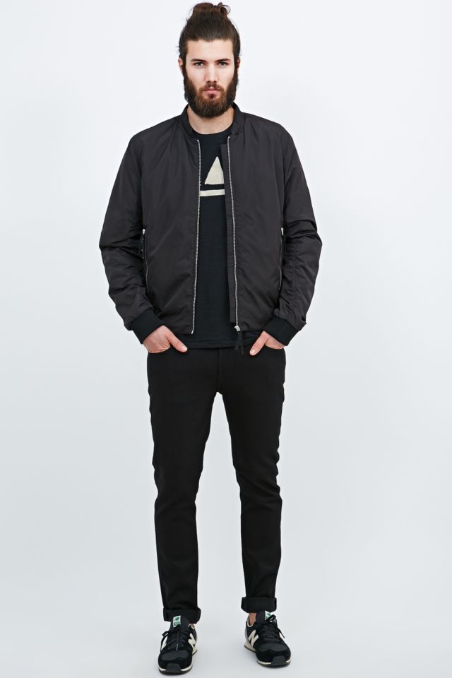 converteerbaar kortademigheid onkruid Selected Homme Light Bomber Jacket in Black | Urban Outfitters UK