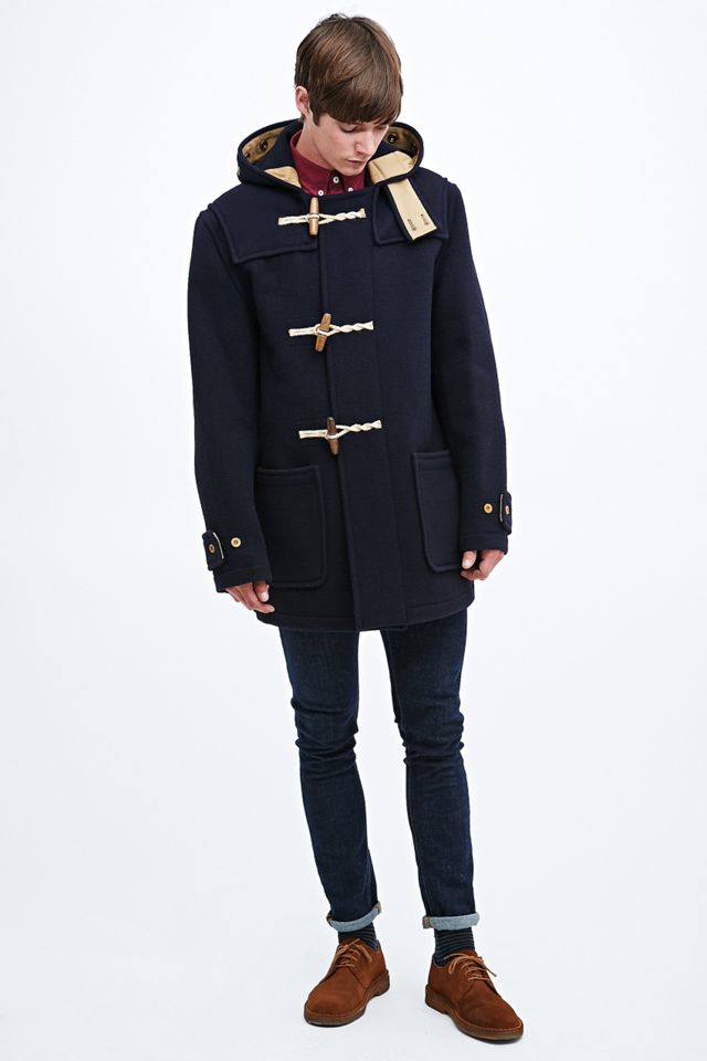 Gloverall Mid Length Monty Duffle Coat in Navy | Urban Outfitters UK