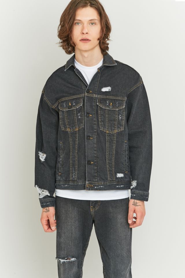 Black jean jacket urban outfitters best sale