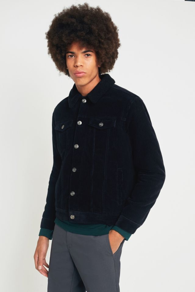 Black corduroy shop sherpa jacket mens