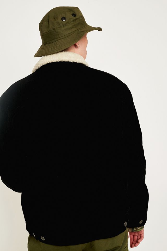 BDG Black Corduroy Sherpa Trucker Jacket #4