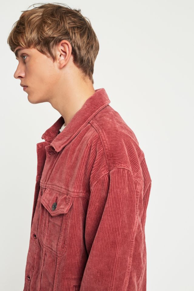 BDG Dark Pink Cord Trucker Jacket Urban Outfitters UK