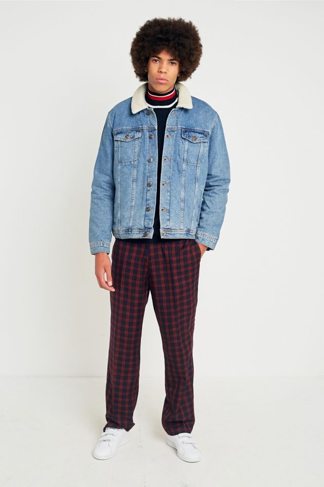 BDG Light Wash Sherpa Denim Trucker Jacket #4