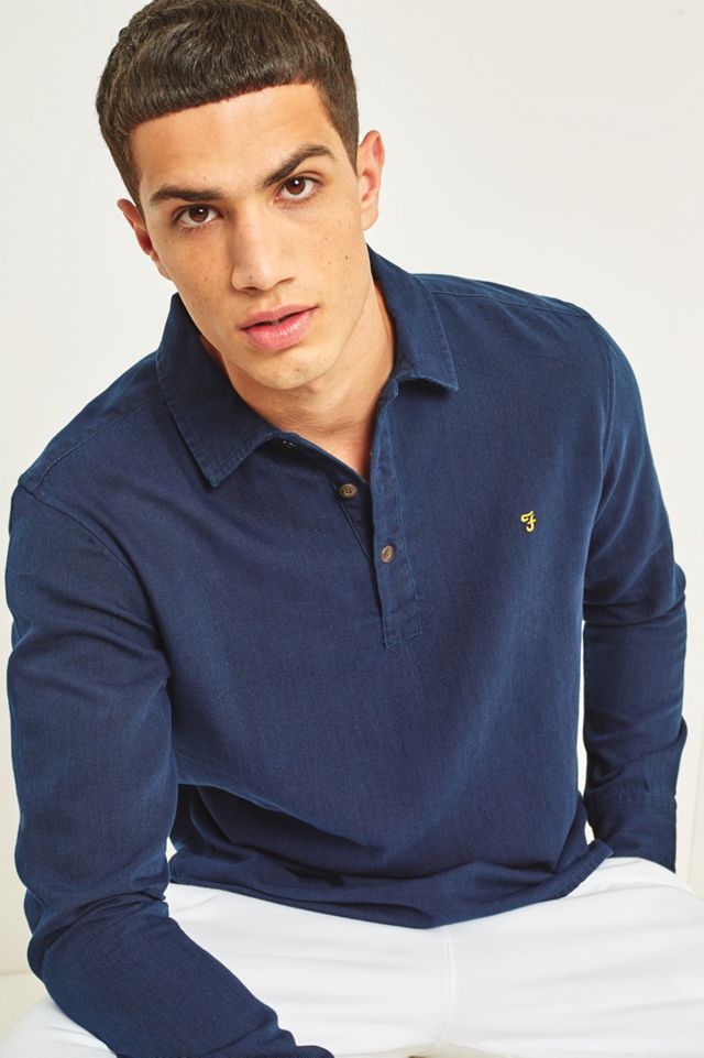 Farah Nolan Yale Popover Long-Sleeve Shirt #1