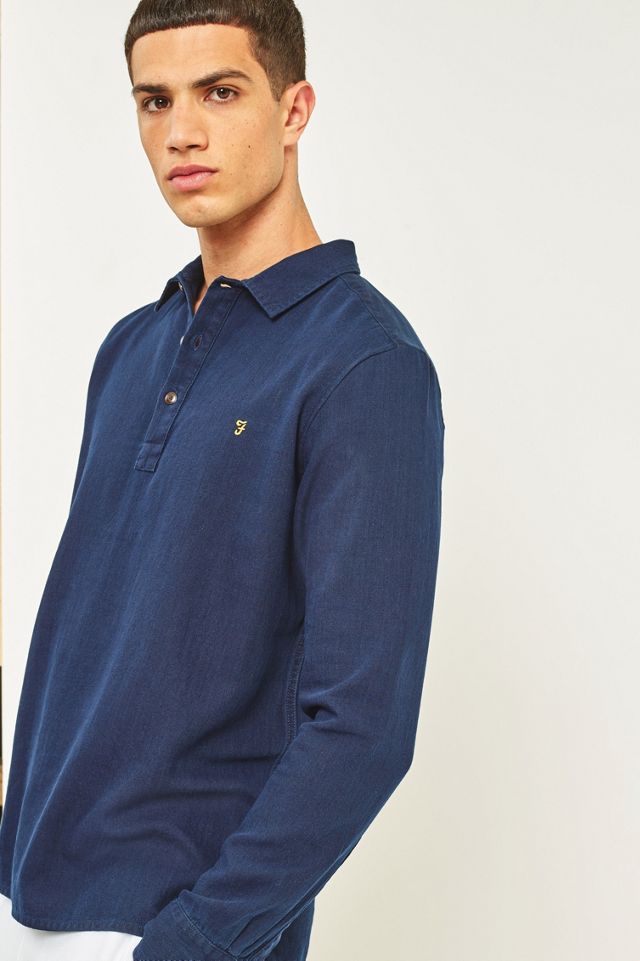 Farah Nolan Yale Popover Long-Sleeve Shirt #2