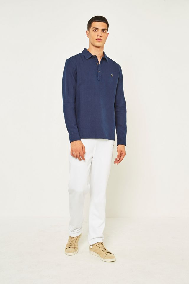 Farah Nolan Yale Popover Long-Sleeve Shirt #4