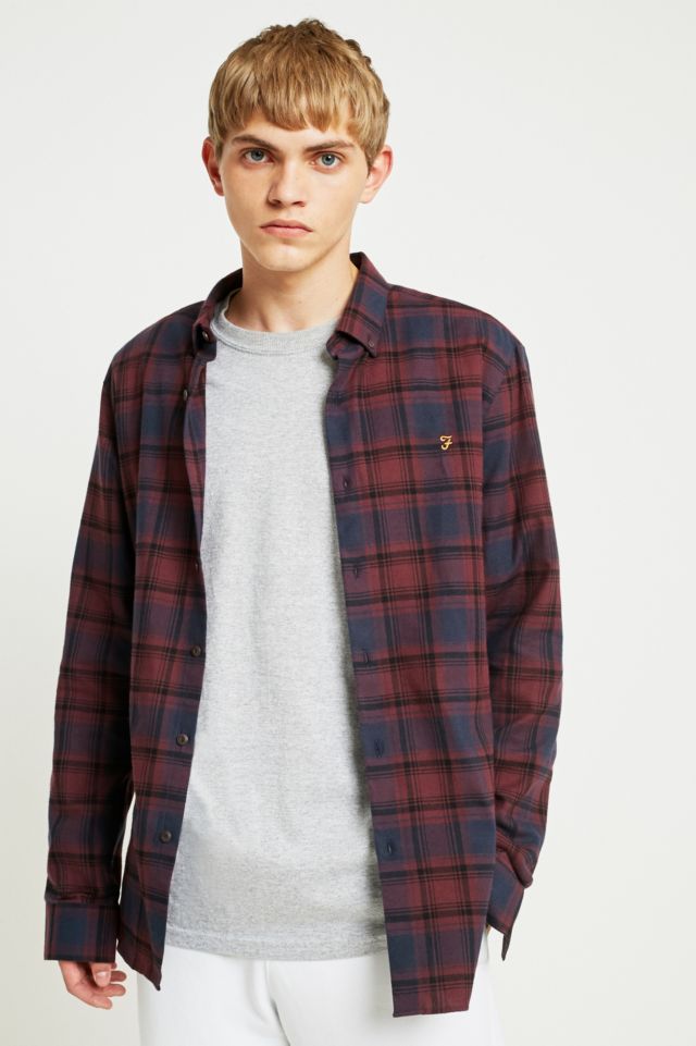 Farah Waithe Red Check Shirt | Urban Outfitters UK