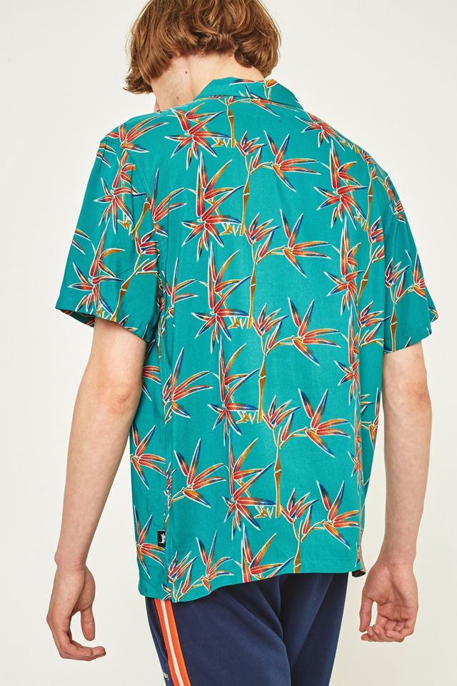 Camisa Stussy Bamboo Teal Rayon #3