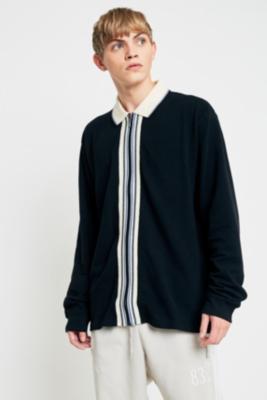 stussy full zip long sleeve polo