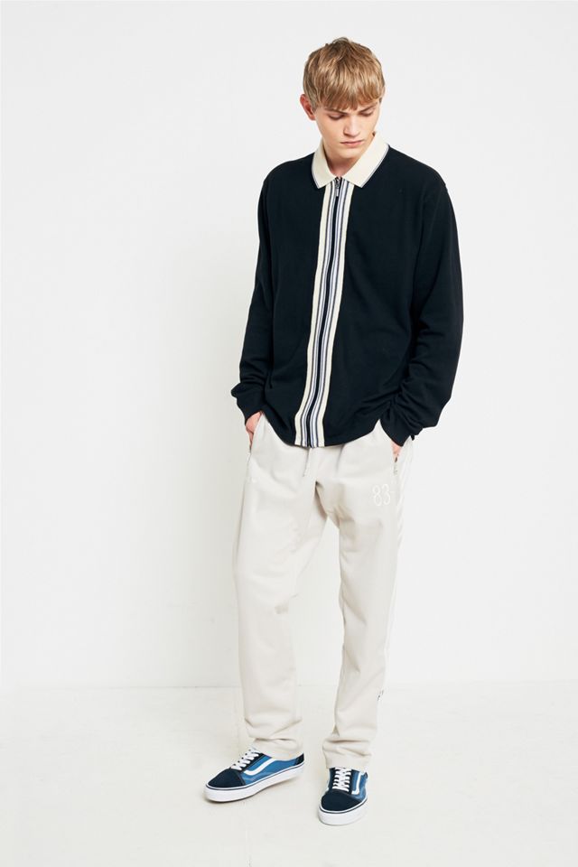 Stussy Nero Full-Zip Manica Lunga Polo Shirt #4