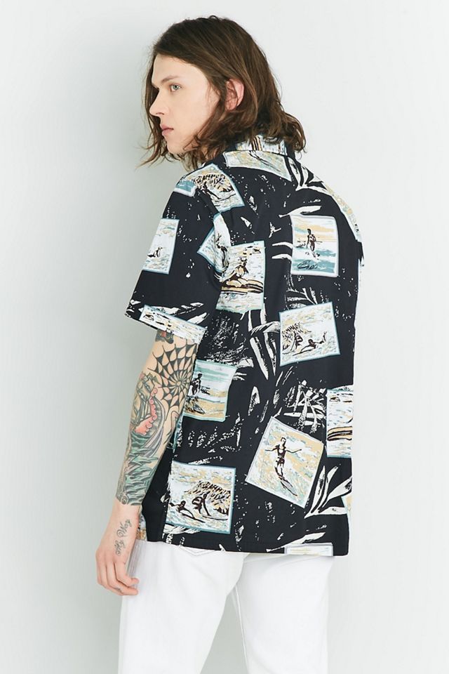 Dickies Postcard Stampa Nero Revere Colletto Camicia #3