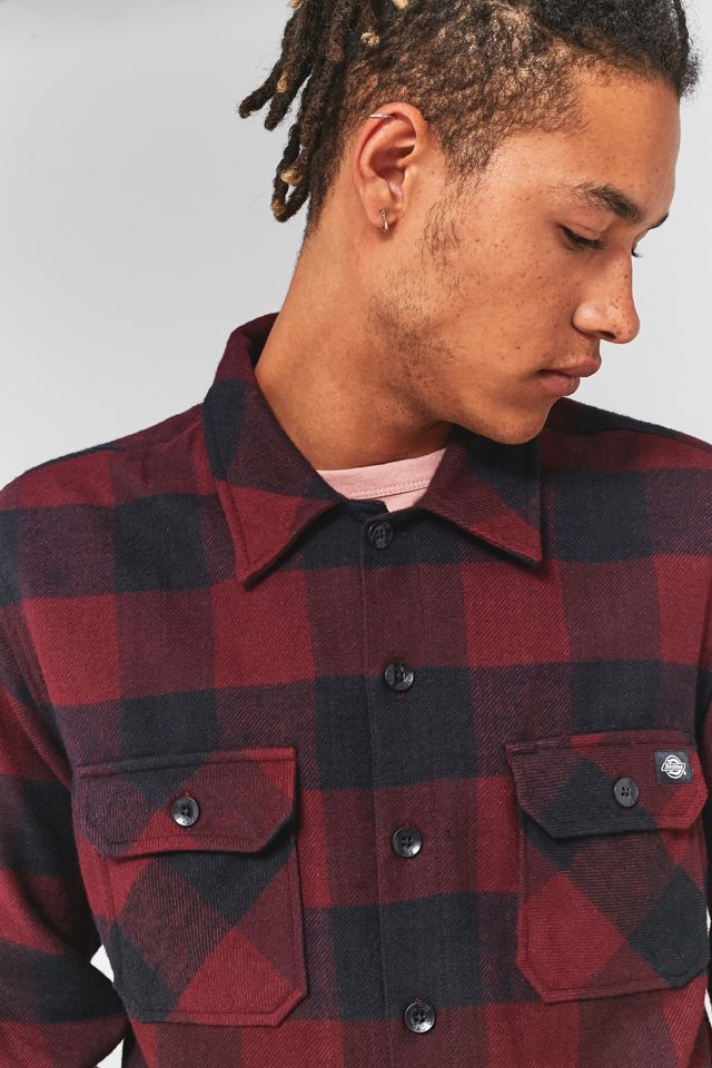 Dickies Sacramento Maroon Check Camicia a maniche lunghe #4