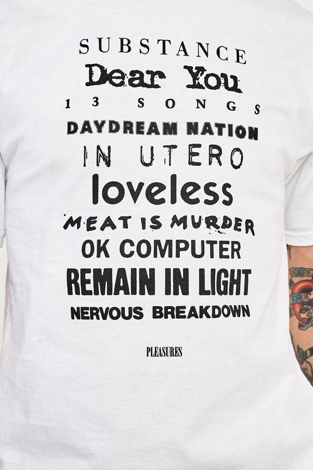 PLEASURES Titles T-shirt bianca #5
