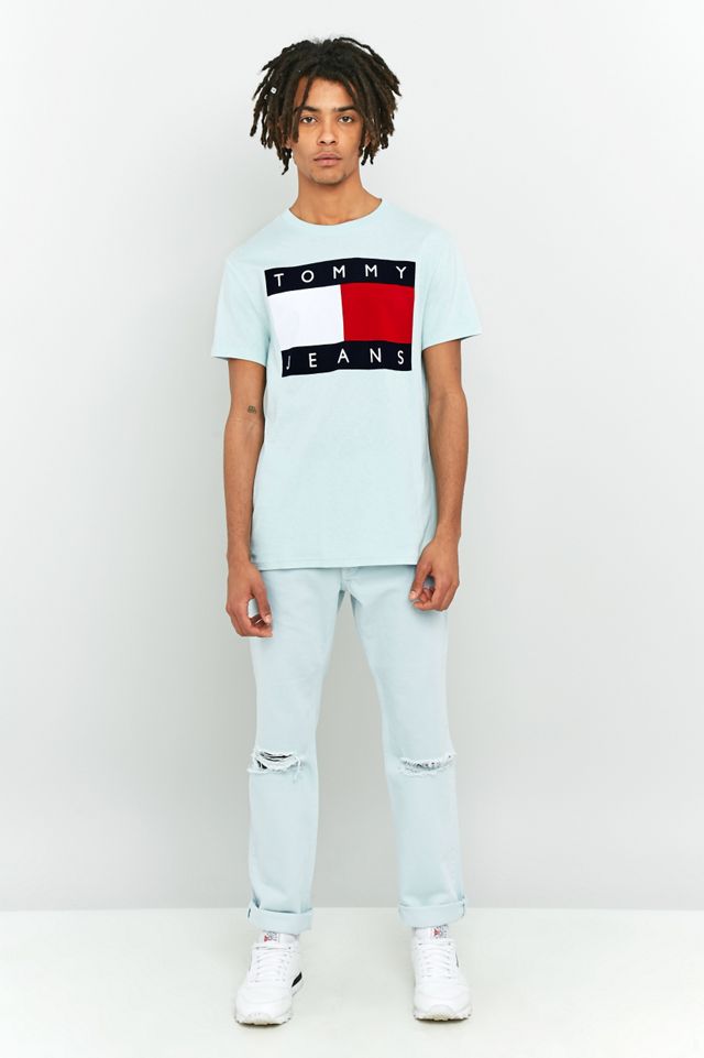 Tommy Jeans '90s Flocked Logo Corydalis Blue T-shirt #1