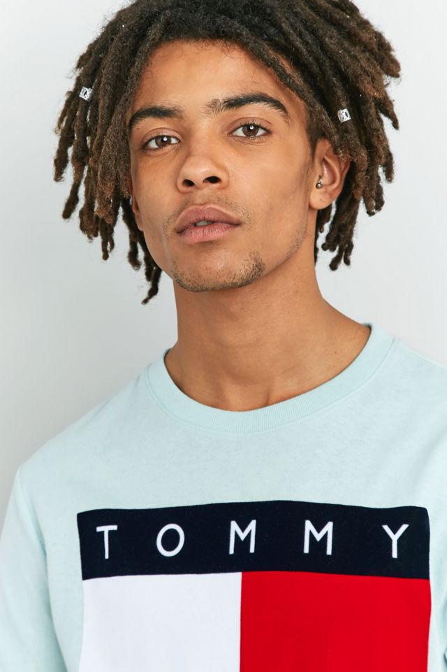 Tommy Jeans '90s Flocked Logo Corydalis Blue T-shirt #2