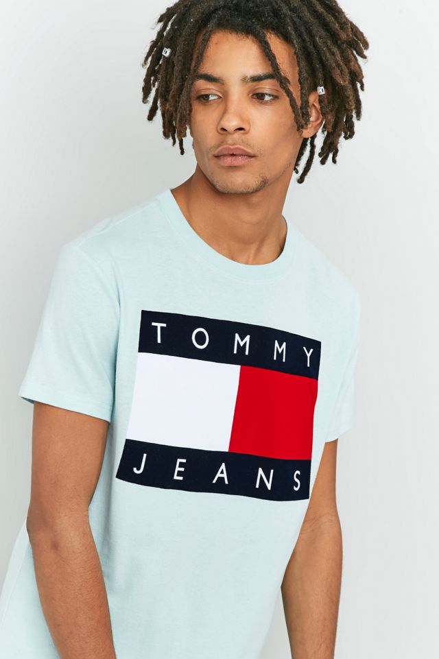 Tommy Jeans '90s Flocked Logo Corydalis Blue T-shirt #4