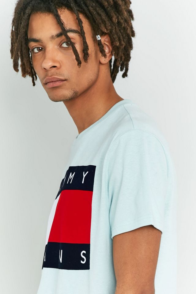 Tommy Jeans '90s Flocked Logo Corydalis Blue T-shirt #5