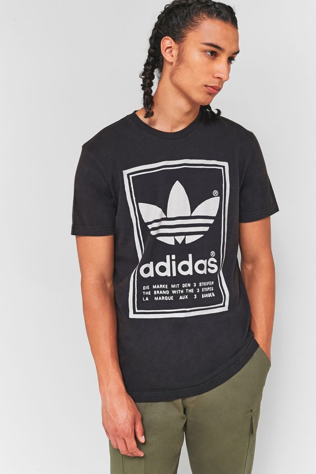 adidas Japan Archive Graphic Black T-shirt | Urban Outfitters UK