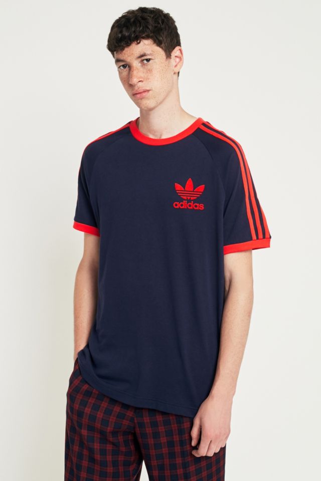 Adidas originals tartan t shirt navy best sale