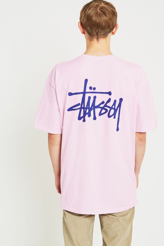 Stussy Basic Logo Light Lavender Short-Sleeve T-shirt #3