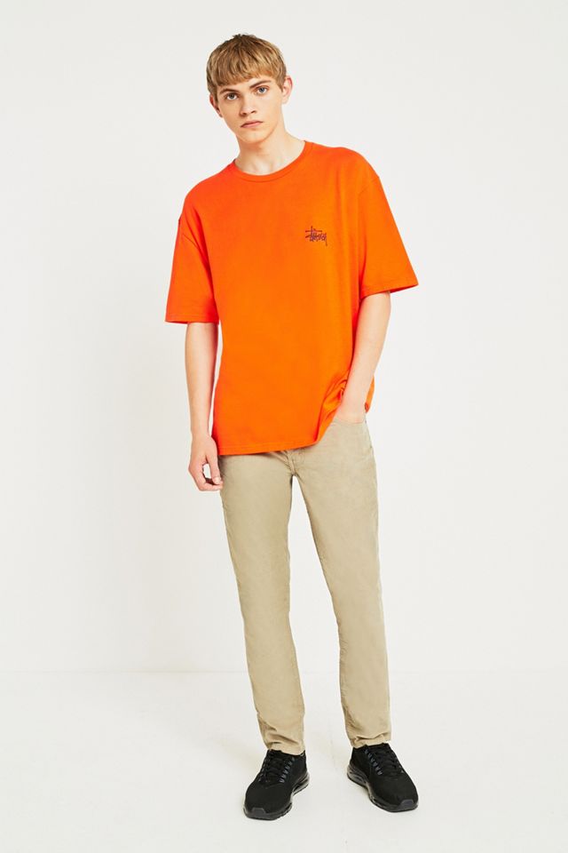 Stussy Basic Logo Camiseta naranja de manga corta #2
