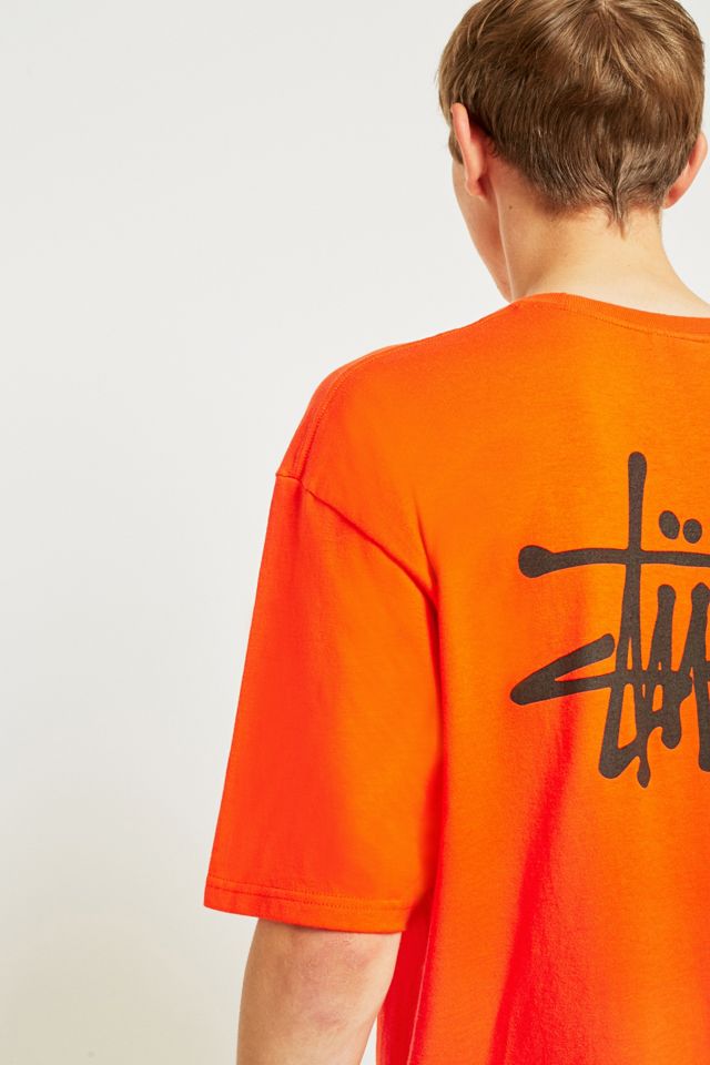 Stussy Basic Logo Camiseta naranja de manga corta #4