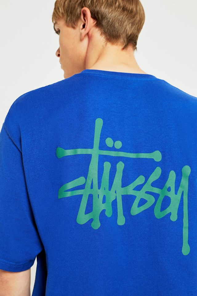 Stussy Basic Logo Camiseta de manga corta azul oscuro #5