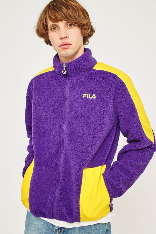 FILA Smithy Purple and Yellow Sherpa Jacket