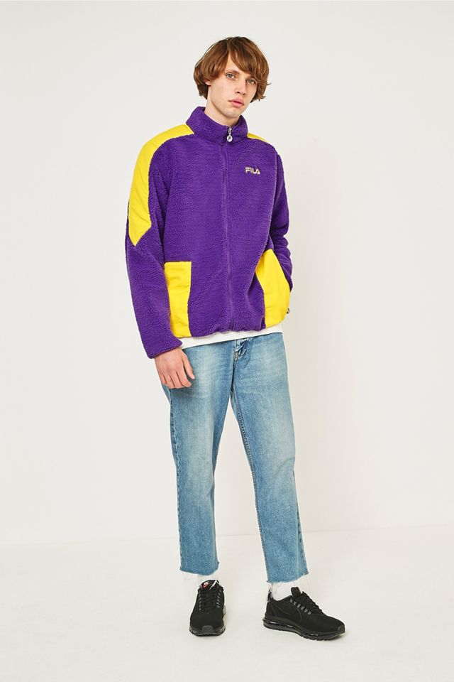 FILA Smithy Purple and Yellow Sherpa Jacket #1