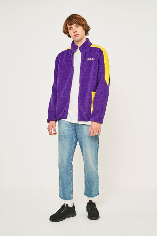 FILA Smithy Purple and Yellow Sherpa Jacket #3