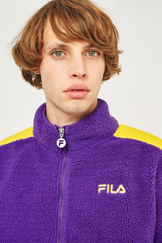 FILA Smithy Purple and Yellow Sherpa Jacket #5