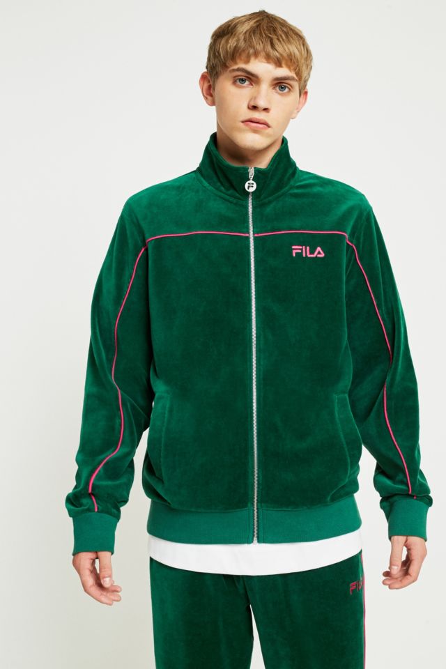 FILA Johnson Forest and Pink Tracksuit Top | Urban Outfitters UK