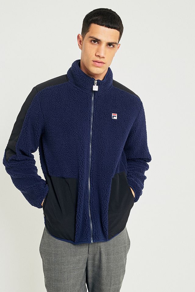 FILA Tonetto Peacoat Sherpa Track Top | Urban Outfitters UK
