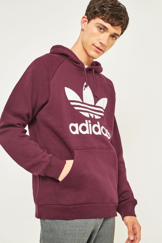 Burgundy adidas shop trefoil hoodie