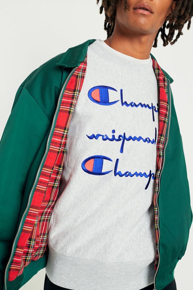 Champion Grey Reverse Weave All Over Logo Crewneck Sweatshirt #3
