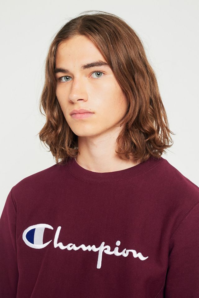Champion Burgundy Reverse Weave Logo Sweatshirt #2