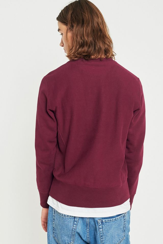 Champion Burgundy Reverse Weave Logo Sweatshirt #3