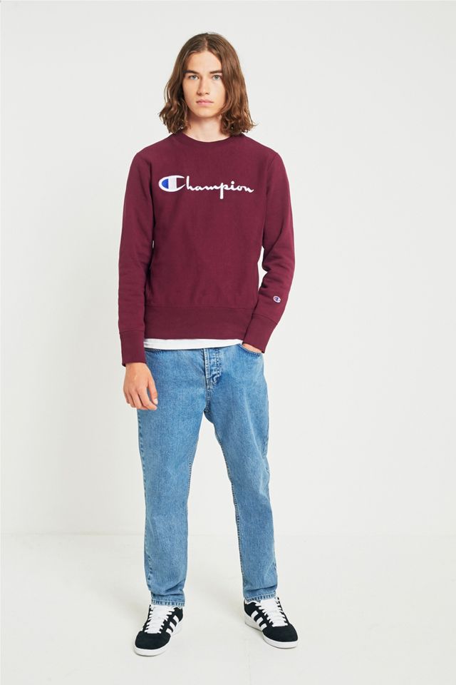 Champion Burgundy Reverse Weave Logo Sweatshirt #4