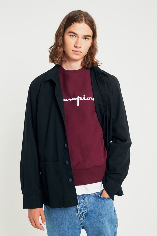 Champion Burgundy Reverse Weave Logo Sweatshirt #5