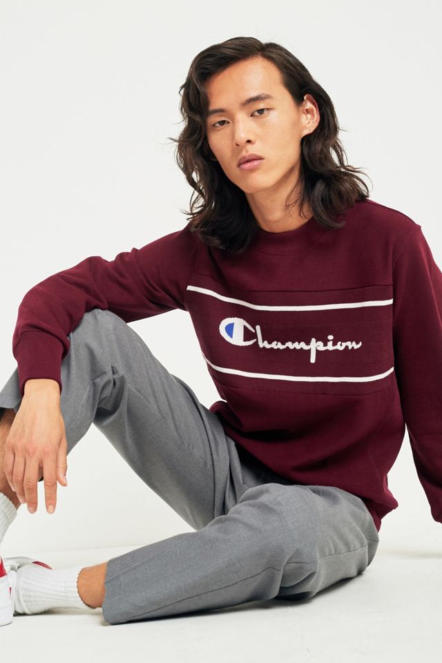Champion Burgundy Reverse Weave Logo Sweatshirt #1