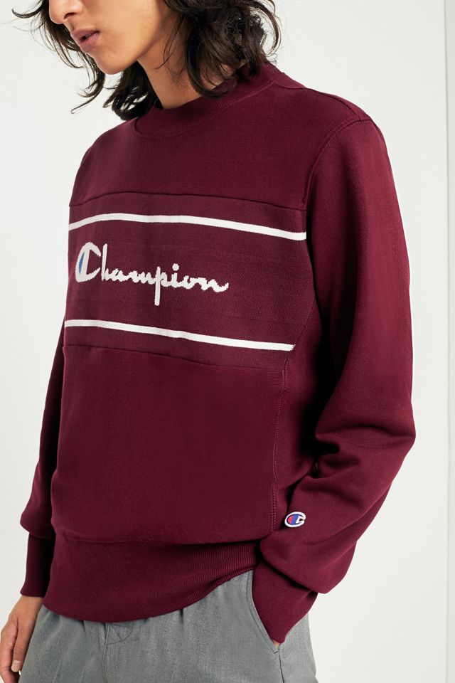 Champion Burgundy Reverse Weave Logo Sweatshirt #3