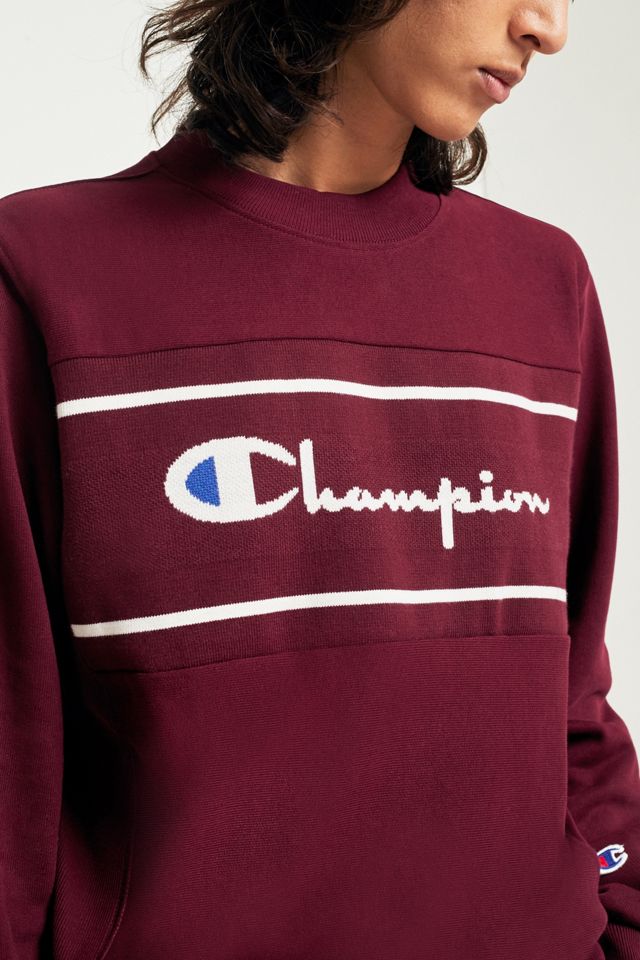 Champion Burgundy Reverse Weave Logo Sweatshirt #4