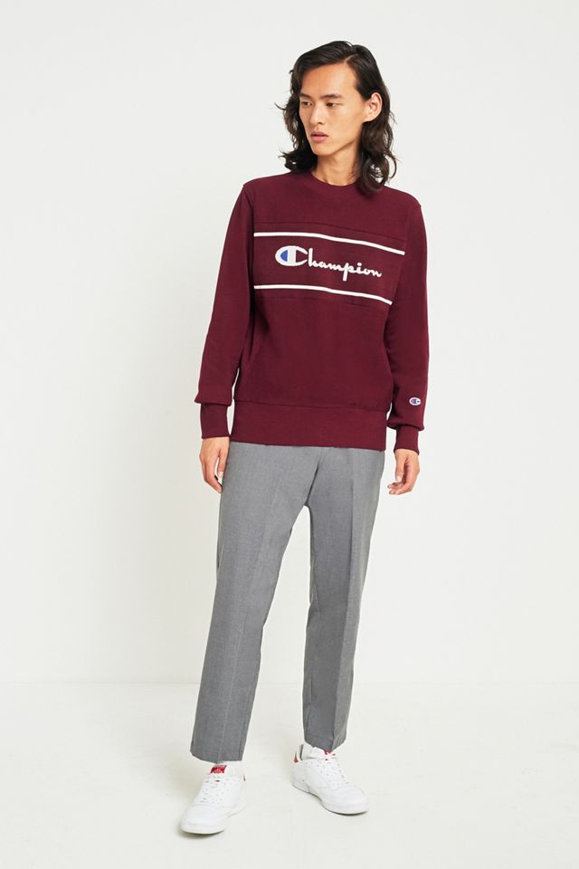 Champion Burgundy Reverse Weave Logo Sweatshirt #5